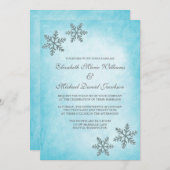 Sparkle hiver Snowflakes Invitations de mariage Tu (Devant / Derrière)