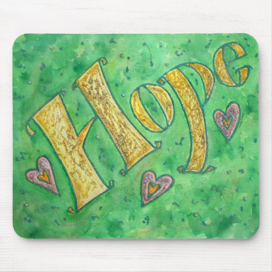Sparkle Hope Word Art Custom Design Mousepad Muismat (Voorkant)