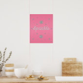 Sparkle Hot Pink with Silver Glitter Poster (Cuisine)