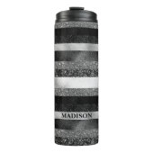 Sparkle in zilver en zwart thermosbeker (Voorkant)