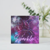 Sparkle- invitation de chat de galaxie néon (Debout devant)