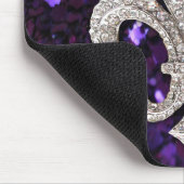 Sparkle jewel Fleur De Lis Sequins Paars Muismat (Hoek)