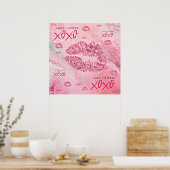 Sparkle Kisses Love Valentijnse  Gift for her Poster (Keuken)