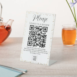 Sparkle laat ons een review QR-code Pedestal Sign Reclamebord Met Voetstuk