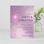 Sparkle lavendel gradient glitter 50ste verjaardag kaart (Staand voorkant)