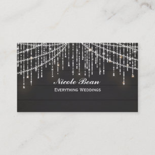 Sparkle Lights Rustieke Hout Glam Chic Visitekaart Visitekaartje
