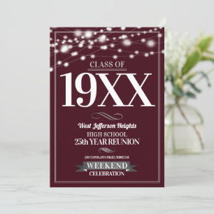 Sparkle Lights School Colours Class Reünie Kaart