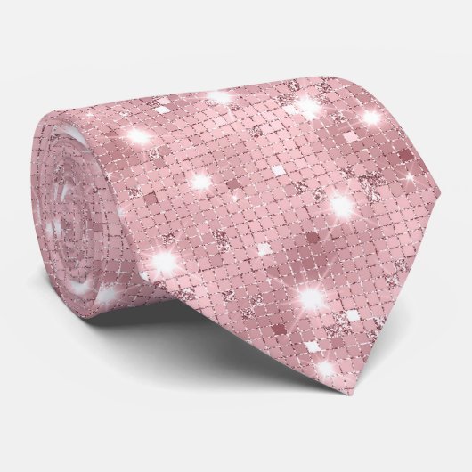 Sparkle Luxury Pink Stropdas (Opgerold)