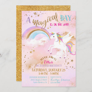 Sparkle Magical Unicorn Pegasus Birthday Kaart