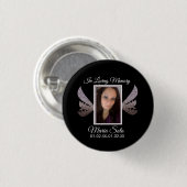 Sparkle Memorial Funeral Burial Wing Ronde Button 3,2 Cm (Voorkant /achterkant)