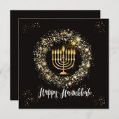 Sparkle Menorah Hanukkah Kaart (Voorkant / Achterkant)