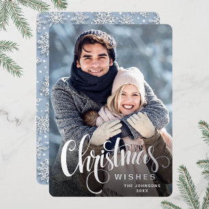 Sparkle Merry-kerstfoto's die zilver groeten Folie Feestdagenkaart