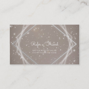 Sparkle Modern Geometrische Salon Verwijs een Vrie Aanbevelingskaartje