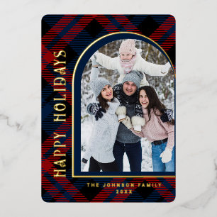 Sparkle Moderne Kerstmis PHOTO Greeting Gold Folie Feestdagenkaart