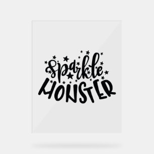 Sparkle Monster Halloween Acryl Bord