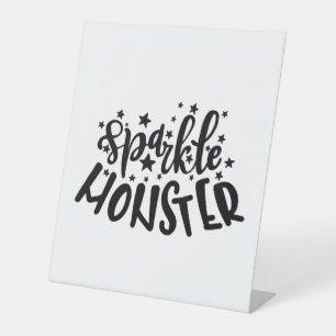 Sparkle Monster Halloween Reclamebord Met Voetstuk