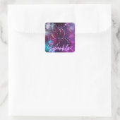 Sparkle-neon galaxy cat sticker (Tas)