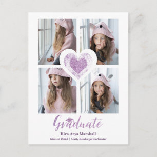 Sparkle Paars Heart Trendy All School Afstuderen Briefkaart