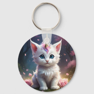 Sparkle Paws: de betoverende eenhoorn kitten Sleutelhanger