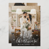 Sparkle Photo Mariage de vacances Faire-part (Devant / Derrière)