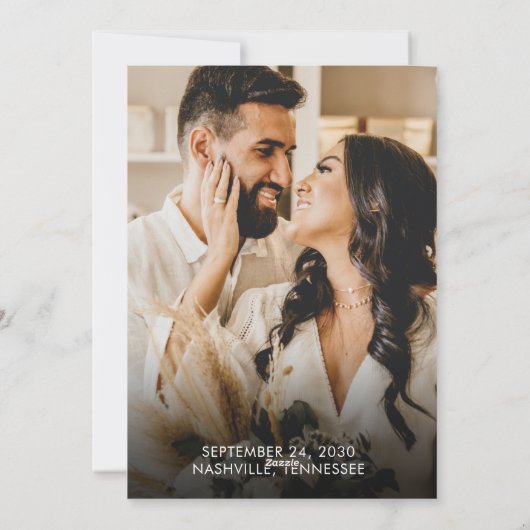 Sparkle Photo Mariage de vacances Faire-part (Dos)