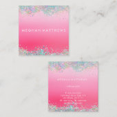 Sparkle Pink Beauty Stylist Carré Carte de visite (Devant / Derrière)