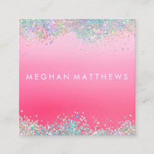 Sparkle Pink Beauty Stylist Carré Carte de visite