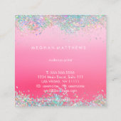 Sparkle Pink Beauty Stylist Carré Carte de visite (Dos)