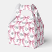 Sparkle Pink Coquette Bow 1st Bedankdoosjes (Achterkant)