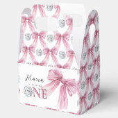 Sparkle Pink Coquette Bow 1st Bedankdoosjes (Geopend)