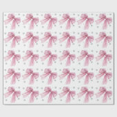 Sparkle Pink Coquette Bow 1st Cadeaupapier (Vlak)