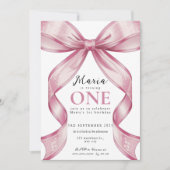 Sparkle Pink Coquette Bow 1st Kaart (Voorkant)