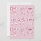 Sparkle Pink Coquette Bow 1st Kaart (Achterkant)