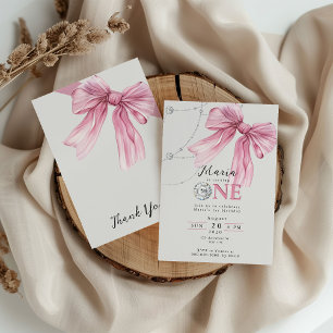 Sparkle Pink Coquette Bow 1st Kaart