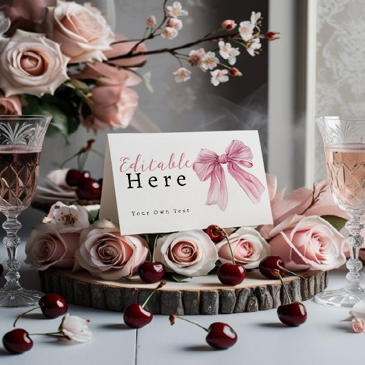 Sparkle Pink Coquette Bow 1st Kaart