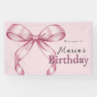 Sparkle Pink Coquette Bow 1st Spandoek