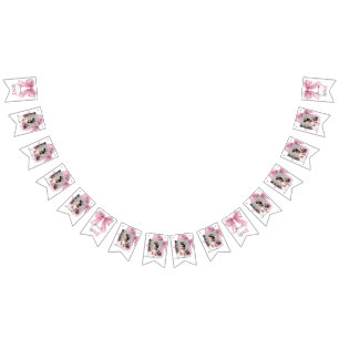 Sparkle Pink Coquette Bow 1st Vlaggetjes