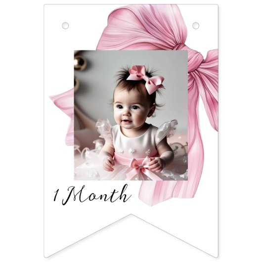 Sparkle Pink Coquette Bow 1st Vlaggetjes (Tweede vlag)