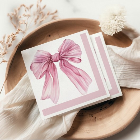 Sparkle Pink Coquette Bow Servet