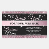 Sparkle Pink Diamond Jewelry Store Boutique Girly Rechthoekige Sticker (Voorkant)
