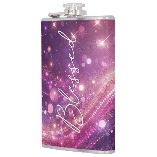 Sparkle pink fles, zegt Blessed Heupfles (Links)