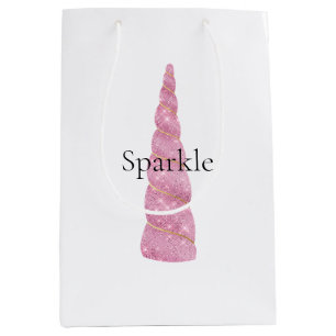 Sparkle Pink Gold Glam Eenhoorn Verjaardag Medium Cadeauzakje