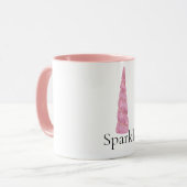 Sparkle Pink Gold Glam Stars Eenhoorn Mok (Voorkant links)