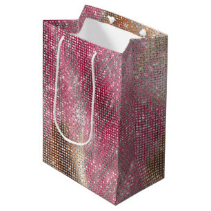 Sparkle Pink Gold Southwest Faux Koeienhuid Verjaa Medium Cadeauzakje