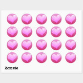 Sparkle Pink Heart Ronde Sticker (Vel)