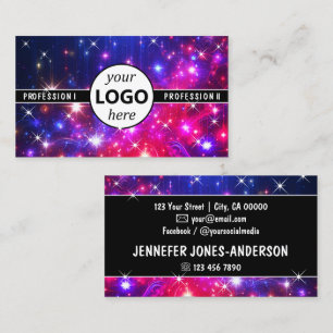 Sparkle Pink Paarse Galaxy Stars Magic Energetic Visitekaartje
