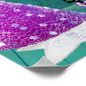 Sparkle Pink Silver Tree Merry Christmas Black Cat Poster (Hoek)