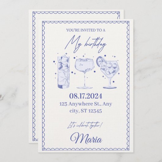 Sparkle & Pop! Editable Birthday Bash Invitation (Devant / Derrière)