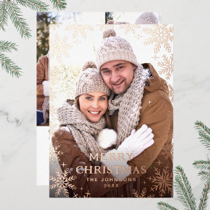Sparkle Prettige Kerstdagen 4 FOTO Wenskaart Rose Folie Feestdagenkaart