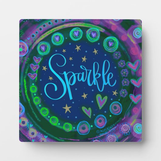 Sparkle Pretty Floral Whimsical Inspiration Easel Fotoplaat (Voorkant)